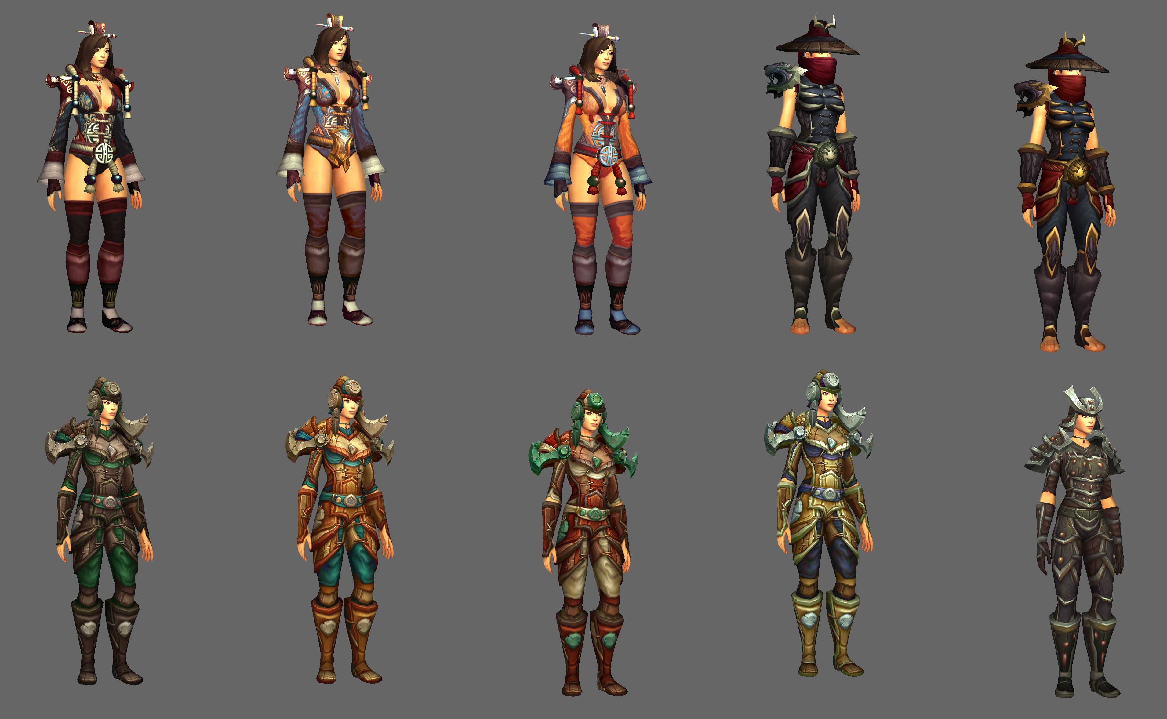 [a variety of pandaria armor sets]