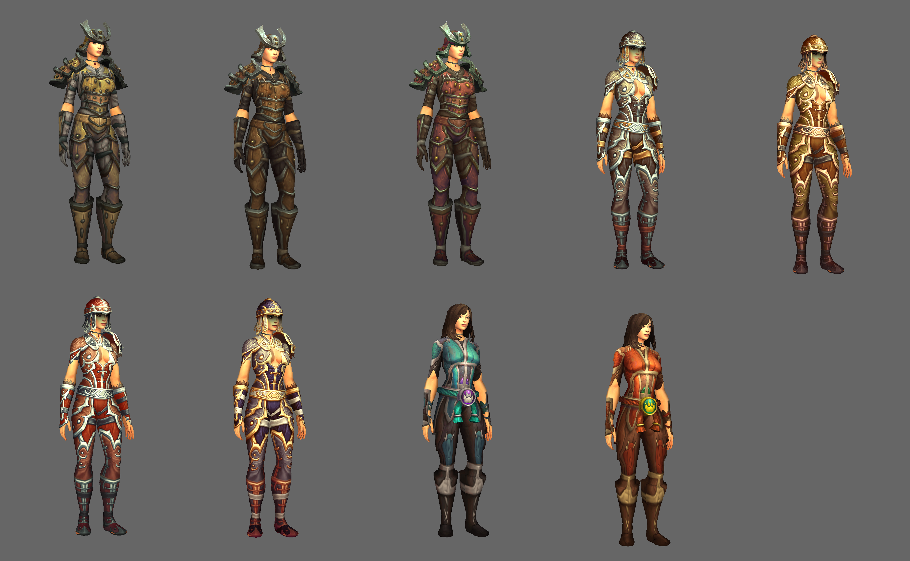 [a variety of pandaria armor sets]