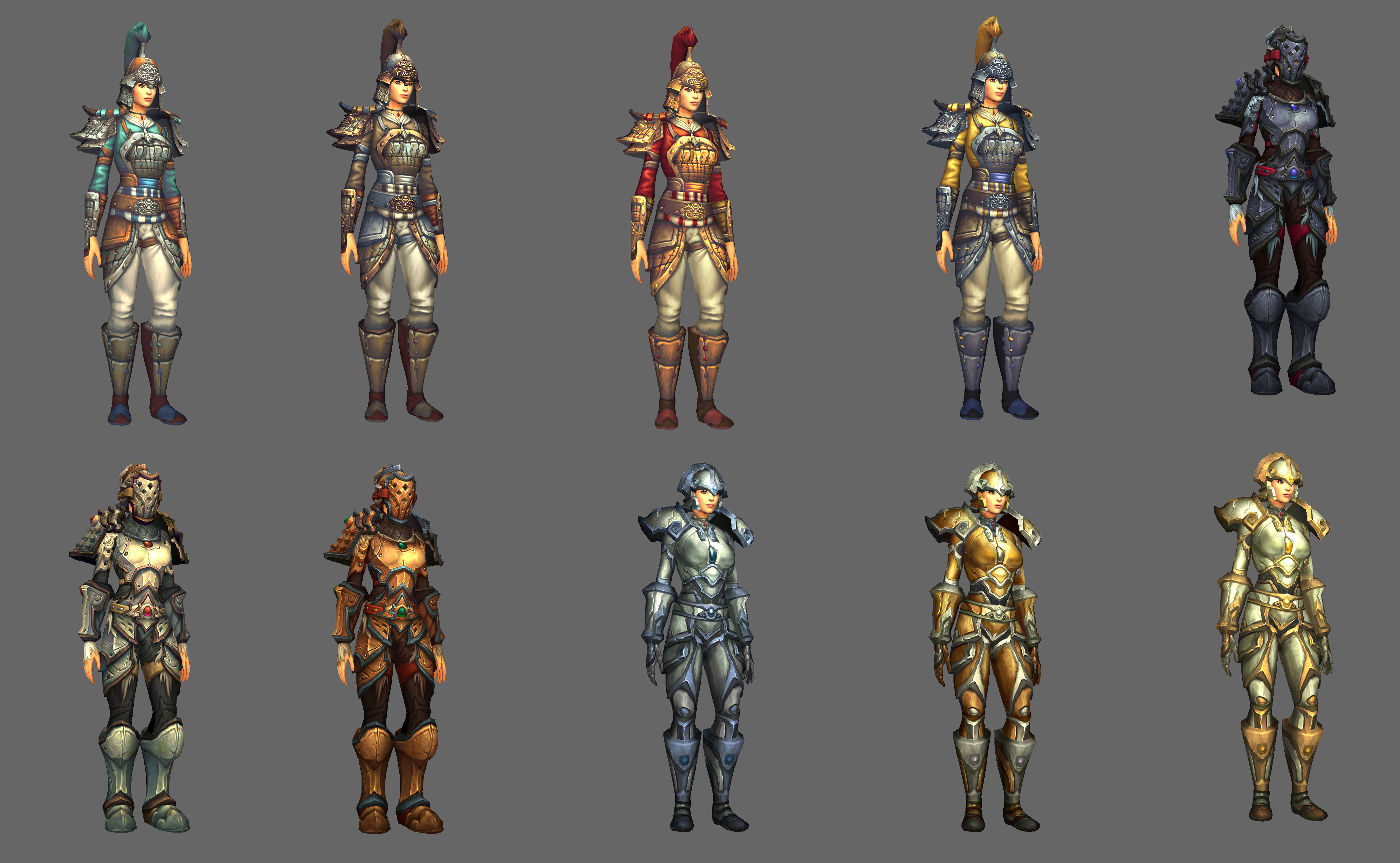 [a variety of pandaria armor sets]