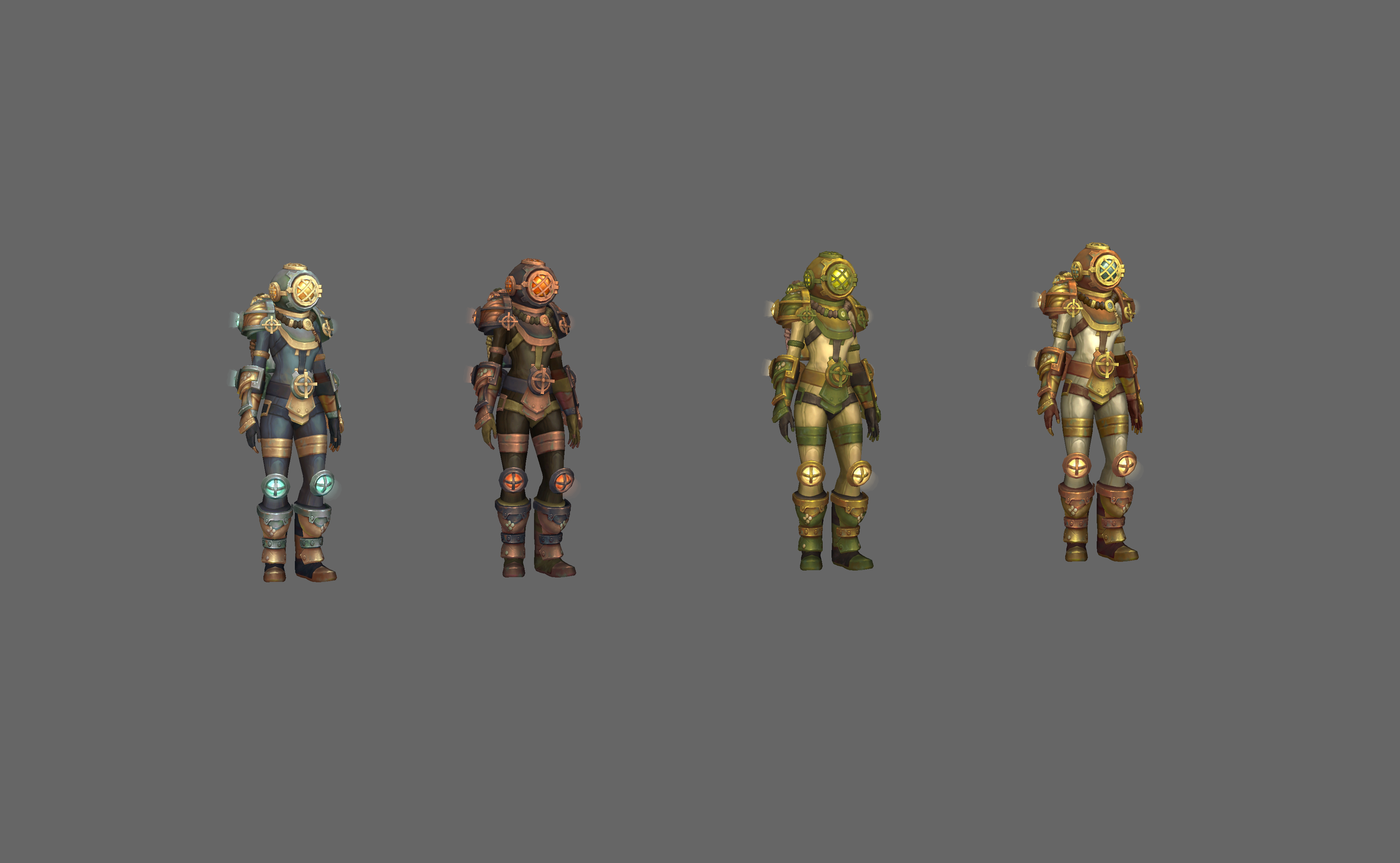 [a variety of deep sea diver armor sets]