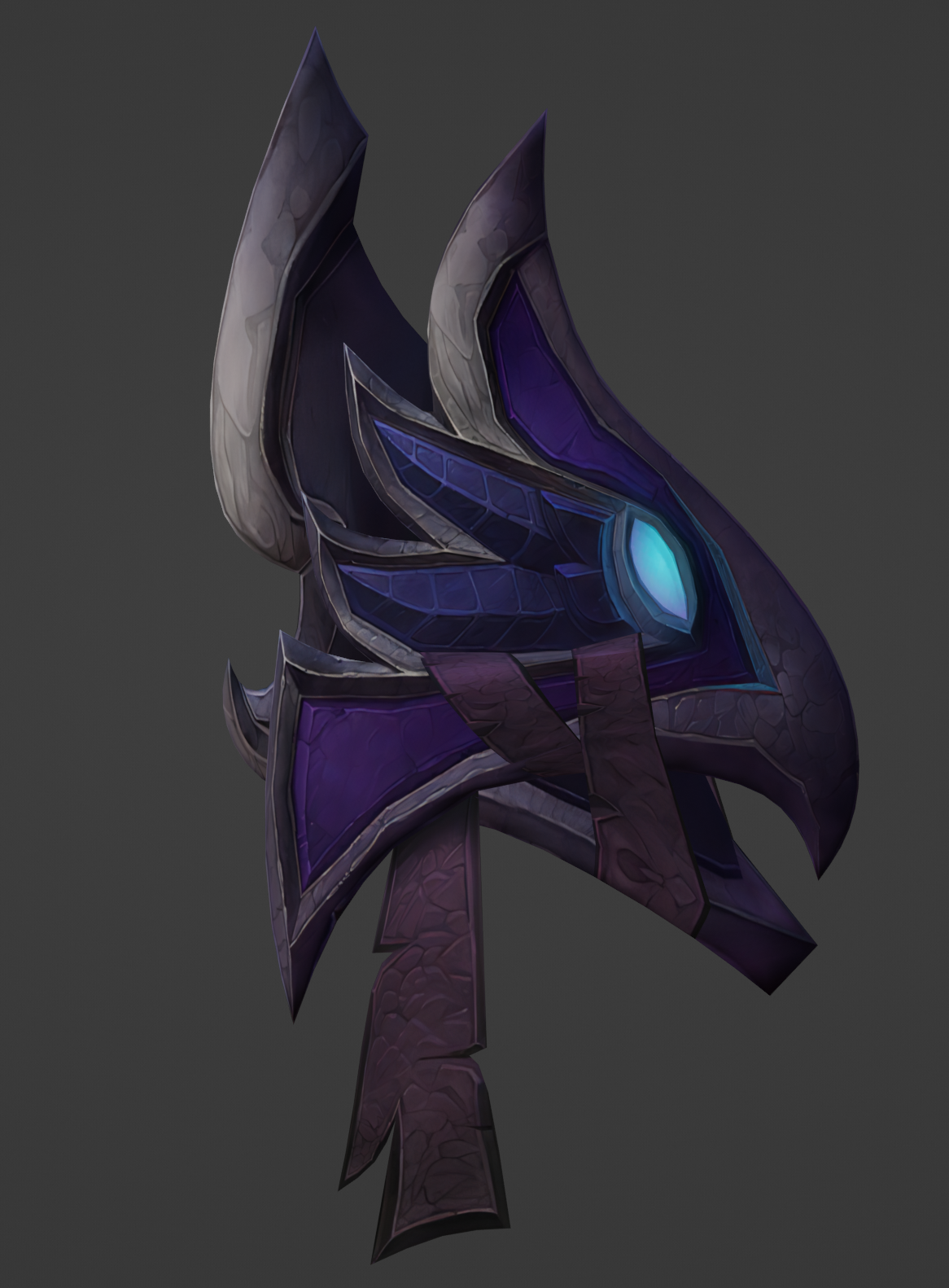 [Uprezzed Quality Shoulder - a purple hawk-shape.]